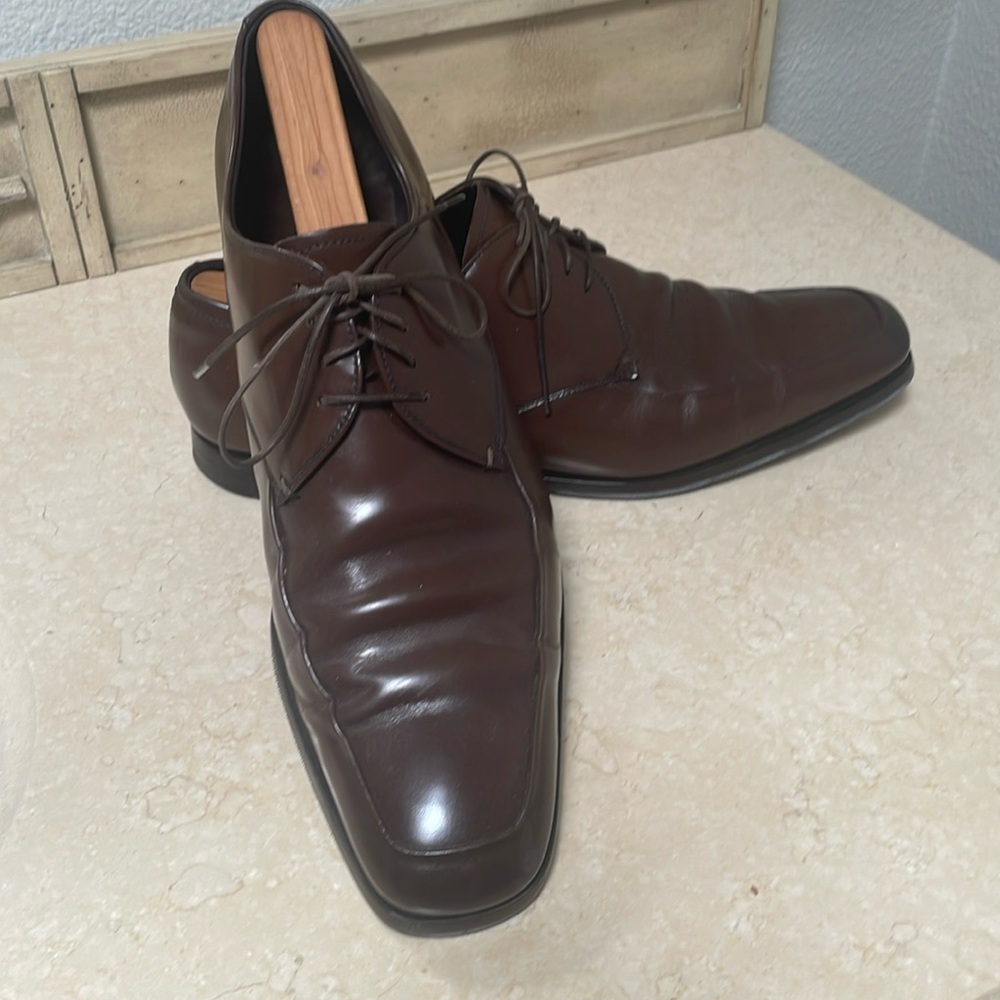 Prada Brown Leather Oxfords